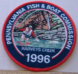 HARVEYS CREEK 1996 PENNSYLVANIA FISH AND BOAT COMMISSION FABRIC PATCH - Picture 1 of 1