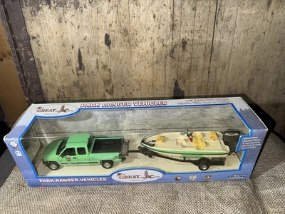 Caja de cambios coleccionables 1:43 Diecast Park Ranger Silverado barco de transporte sellado Foto 1 de 4
