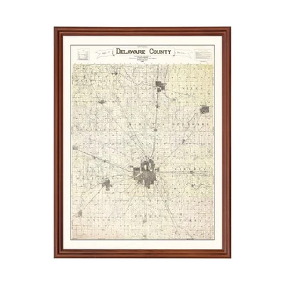 Old Map of Delaware County, IN 1904 - Vintage Indiana Art - Image 1 of 4