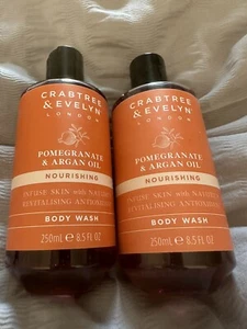 Crabtree & Evelyn Pomegranate & Argan Oil Nourishing Body Wash 250ml X2 - Picture 1 of 3
