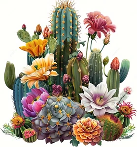 Cactus Diamond Art Kits for Adults,5D Diamond Painting Flowers,Round Full Drill - Picture 1 of 7