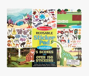 Melissa & Doug Reusable Sticker Pad Animal Habitats 5 Scenes Ages 3+ #4196 NEW - Picture 1 of 5