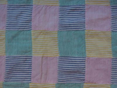  COTTON PATCHWORK STRIP pastel colour   42" x 58" NO;204 - Image 1 of 4