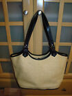 Caslon Natural Yellow Straw Handbag with Plaid Lining, Medium Size Summer Bag