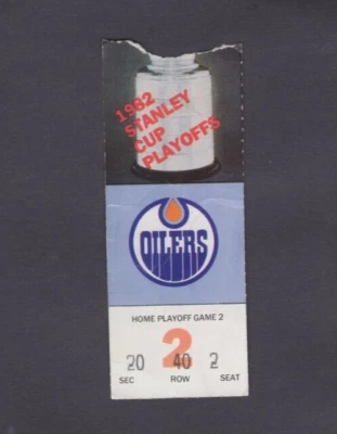 1981-82 OILERS VS KINGS PLAYOFF WAYNE GRETZKY TICKET STUB 4/8/82 1 GOAL, ASSIST - Image 1 of 2