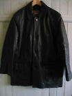 Mens Ciro Citterio Heavy Thick Black Leather Coat Size Medium