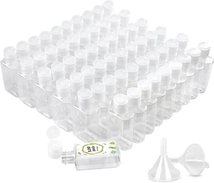 120 Pack Clear Plastic 60ml Flip-Top Bottles - Eco-Friendly Travel Containers - Picture 1 of 10