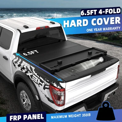 6.5FT FRP Hard Tonneau Cover Quad-Fold For 2000-2006 Toyota Tundra Truck Bed Foto 1 de 4
