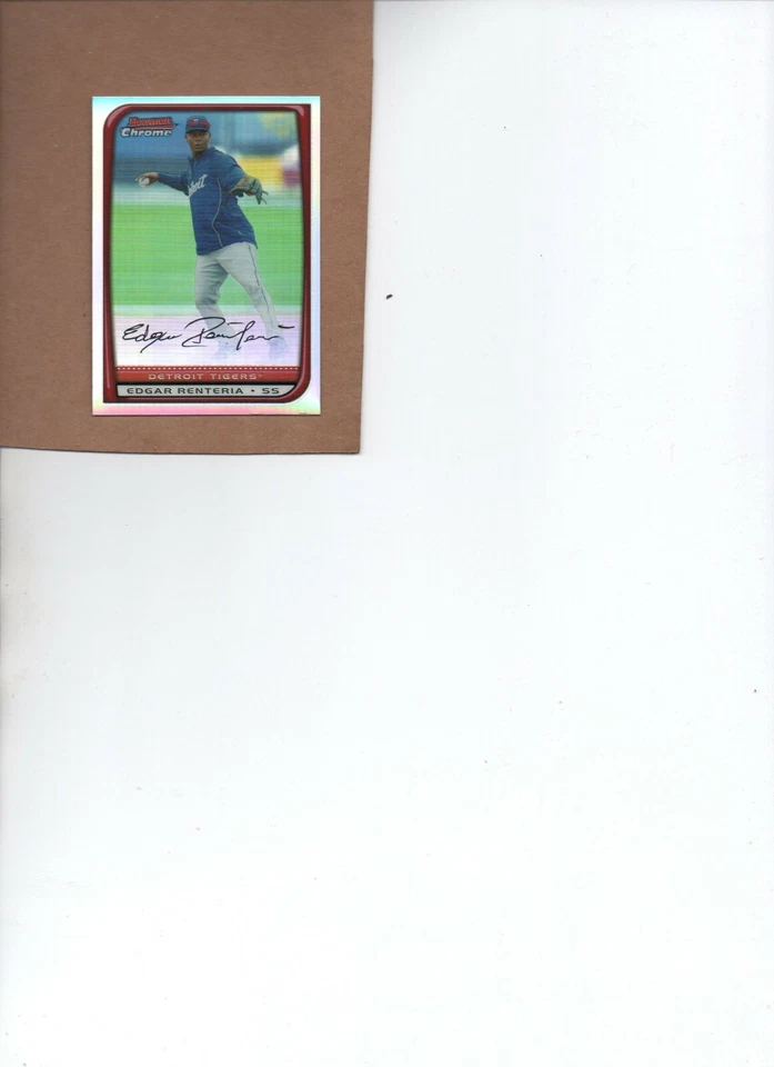 edgar renteria detroit tigers card 2008 bowman chrome 169 refractor - Image 1 of 1