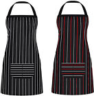 UNIQLED 2 Pack Womens Mens Bib Apron Stripes Chef Aprons for Kitchen
