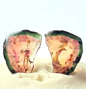 Natural Watermelon Tourmaline Slices Shape Loose Gemstone Jewellery 8.15 Cts. - Picture 1 of 5
