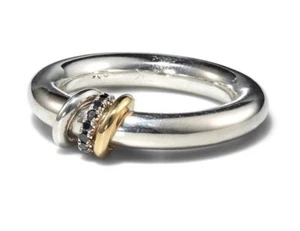 Spinelli Kilcollin 18k Yellow Gold Ring w/Black Diamond &Silver 925 US10.5 - Picture 1 of 6