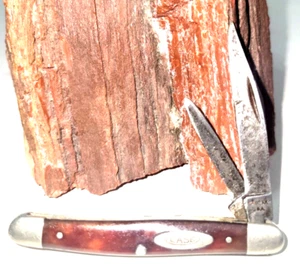 CASE XX USA 6227 2 Blades 2 3/4" Smooth Red Bone Handle c1965-1970 - Picture 1 of 9