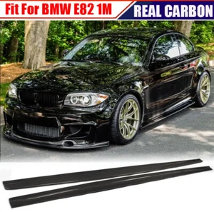 For BMW 1Series E82 1M Coupe 11-18 Side Skirt Extension Lip Spoiler REAL CARBON  - Picture 1 of 17