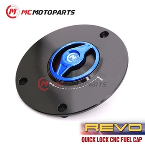 CNC Blue Quick Lock Fuel Cap For Versys 1000 12 13 14 15 16 17 18 19 - Picture 1 of 5
