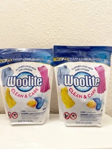 Woolite Clean and Care Pacs Detergente para Lavandería 30 Ct Estándar y HE Lote de 2 - Imagen 1 de 2