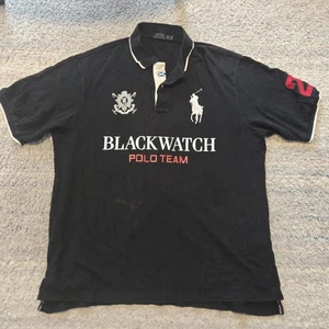 RALPH LAUREN #2 Blackwatch Shirt Polo Rugby Team Men's XXL 2XLT Blaxk Vintage RL - Picture 1 of 7