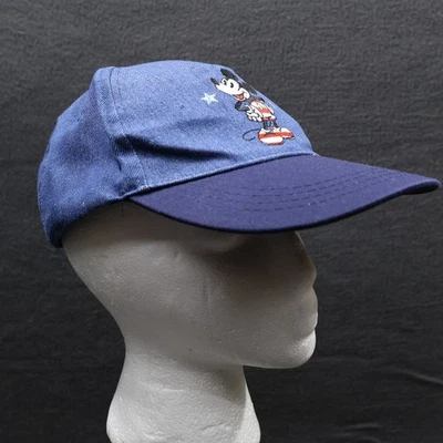Vintage Disney Mickey Mouse Denim Baseball Cap Hat Child Kid Patriotic - Image 1 of 4