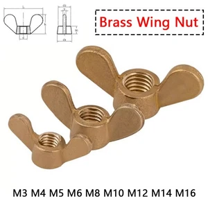 Wing Nuts Metric Butterfly Nuts Solid Brass M3 M4 M5 M6 M8 M10 M12 M14 M16 - Picture 1 of 9