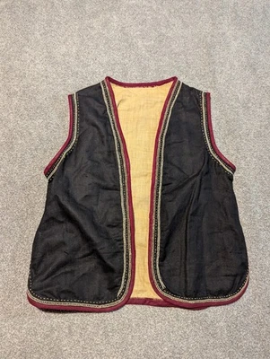 Chaleco antiguo para hombre 36 pequeño abrigo de cintura negro 1800 principios de 1900?  Foto 1 de 4