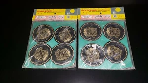 SET 8 VINTAGE WYOMING STATE KARTE SCHWARZ METALL SOUVENIR 3,5" ZOLL UNTERSETZER - Bild 1 von 2