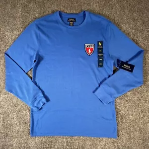 Polo Ralph Lauren Sleepwear Shirt Men's L Large Royal Blue Waffle Knit - Picture 1 of 11
