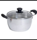 IMUSA 8 quart Aluminum Stock Pot with Tempered Glass Lid and Bakelite Handles