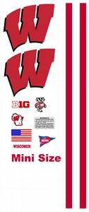 Wisconsin Insignias Casco CALCOMANÍAS Rayas Mini 8 mil Envoltura Convexa - Imagen 1 de 1