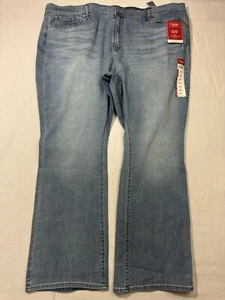 Levi Strauss Signature Jeans Womens 24W Short Blue Mid Rise Bootcut Soft Stretch - Picture 1 of 15