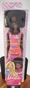 Barbie African American Afro Doll Pink Logo Print Dress and Sandals New Sealed! - Picture 1 of 4