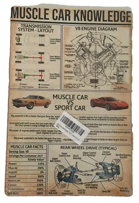 Placa de estanho Man Cave placa de metal muscle car conhecimento amante de automóveis 8x12" presente - Imagem 1 de 4