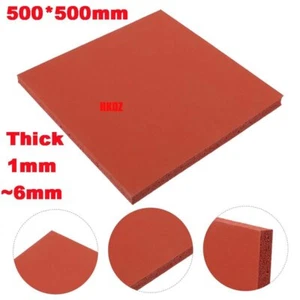 Red Silicone Sponge Rubber Sheet Foam Plate Seal Mat Pad High Temp Thick 1mm~6mm - Picture 1 of 15