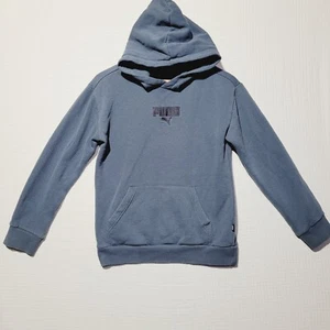 Puma Large Kid's Blue Logo Hoodie Embroidered L (14/16) - Picture 1 of 6
