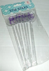 STIR STICKS COSTEROS ~ 8 unidades ~ 7" COLA DE SIRENA - Imagen 1 de 1