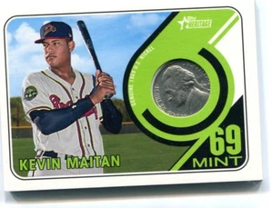 2018 Topps Heritage Minors Kevin Maitan Coin Nickel Relic #34/99 - Braves!!!! - Picture 1 of 1