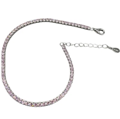 BRACCIALE DONNA MODELLO TENNIS ARGENTO 925 PIETRE ROSA REGOLABILE FIRMATO GIOJA - Immagine 1 di 4