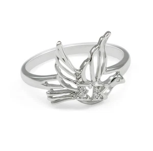 Anillo de paloma de plata esterlina Sigma Kappa con diamantes creados en laboratorio ¡NUEVO! - Imagen 1 de 2