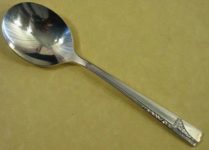 Vintage Oneida Caprice Pattern Silverplate Round Bowl Cream Soup Spoon - Picture 1 of 4