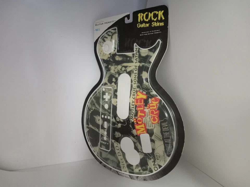 Wii Motley Crue Guitar Hero 3 Controller Skin Nintendo Rock Band Removable