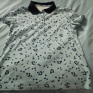 Lands' End  Collar Polo Shirt Girls Size S  Blue - Picture 1 of 7