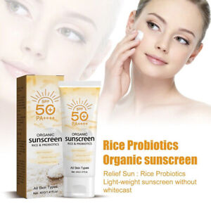 Reis-Probiotika Organischer Sonnenschutz SPF50 PA++++ Für Körper Sonnencreme Neu