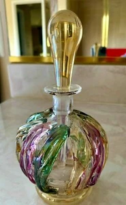 Italian Color Glass Perfume Bottle with Lid - Picture 1 of 1