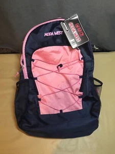 girls pink and blue school activity backpack moda west zippered pockets - Picture 1 of 5