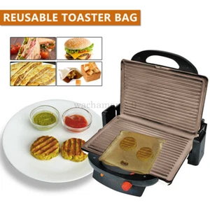 AU 10Pcs Reusable Toaster Bag Gluten Free Bread Bag Sandwich Toasting Brown Bags - Picture 1 of 11