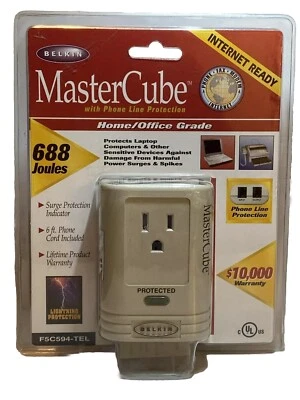 Belkin MasterCube Surge & Phone Protector F5C594-TEL 688 Joules Brand New - Image 1 of 2
