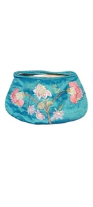 Moyna Aqua Embroidered Floral Purse, Boho, Hobo Sack, Shoulder bag - Picture 1 of 4