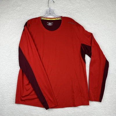 Brooks RUN HAPPY Long Sleeve Shirt Activewear Dri Layer Red Men’s Size XL - Image 1 of 4