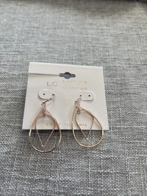Pendientes colgantes LC Lauren Conrad circonita cúbica lágrima tono oro rosa Foto 1 de 3