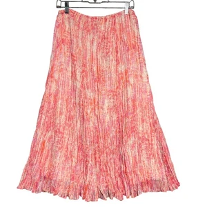 Ruby Rd Skirt Womens 6P Fairy Y2K Pleated Maxi Abstract Boho Sheer Lined Flowy - Picture 1 of 15