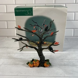 Department 56 Village Accessories 1998 Halloween Spooky Tree 52770 Crows Pumpkin - Picture 1 of 13